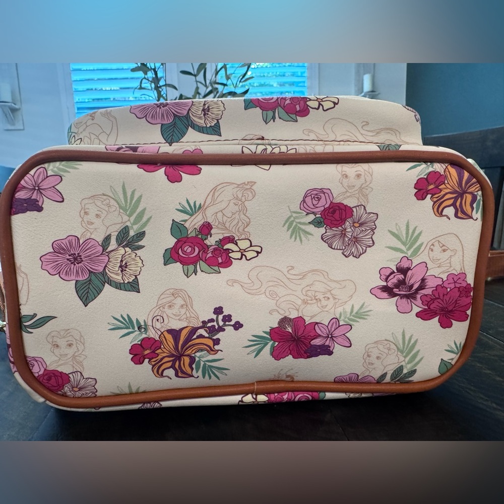 Loungefly Cream Mini Backpack with Pink & Purple Floral Print - Picture 4 of 11